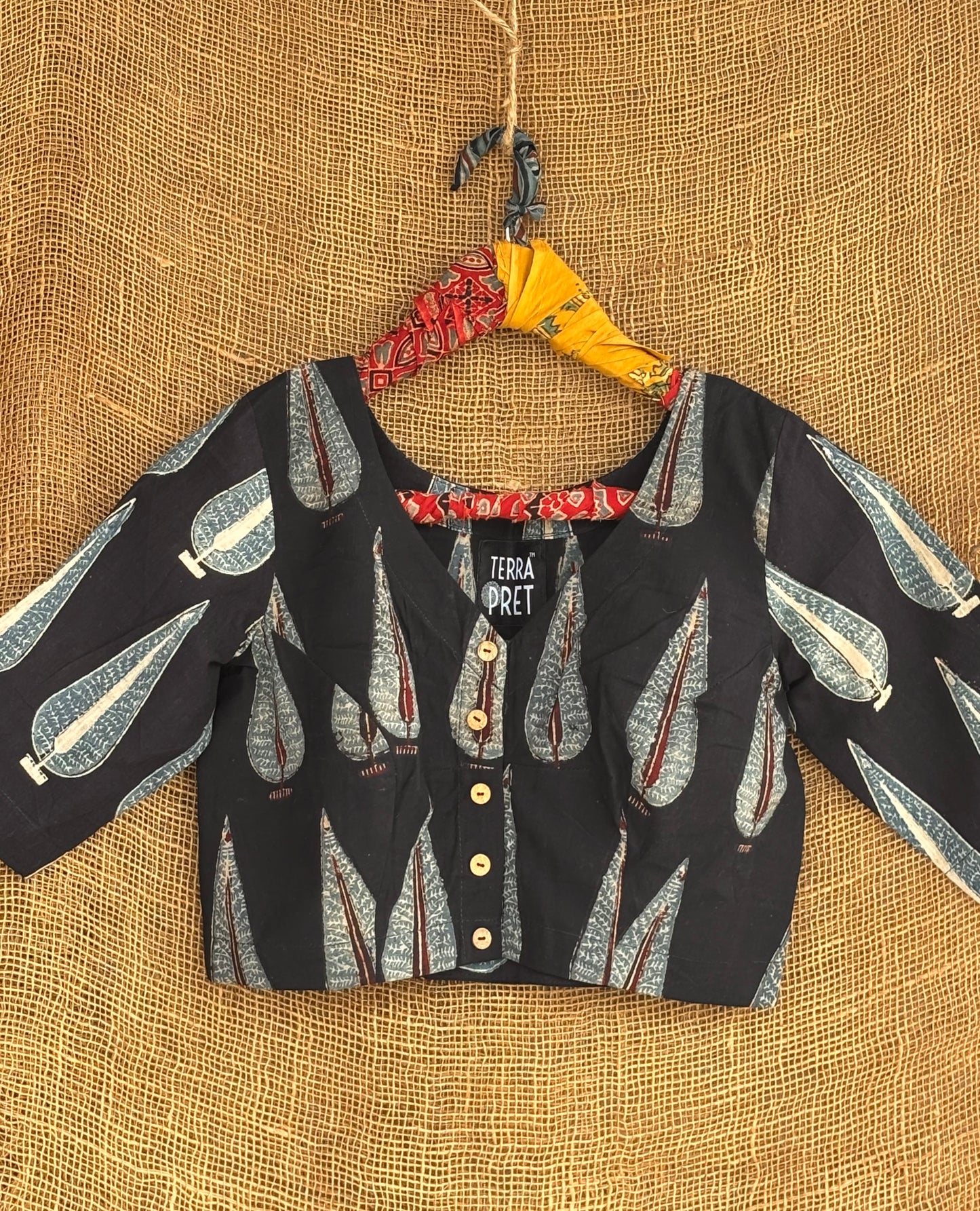 Black ajrakh blouse