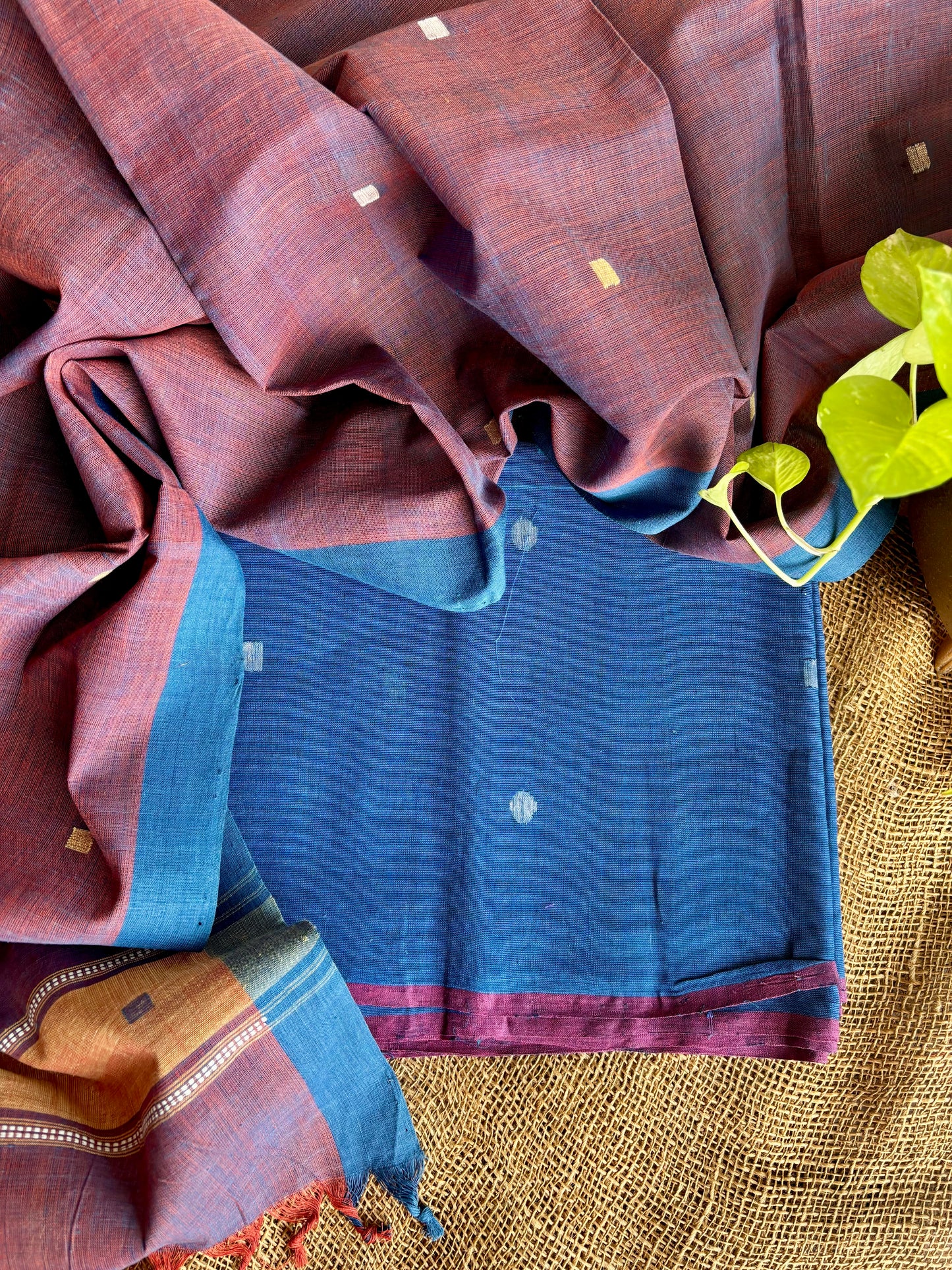 Electric blue jamdani set