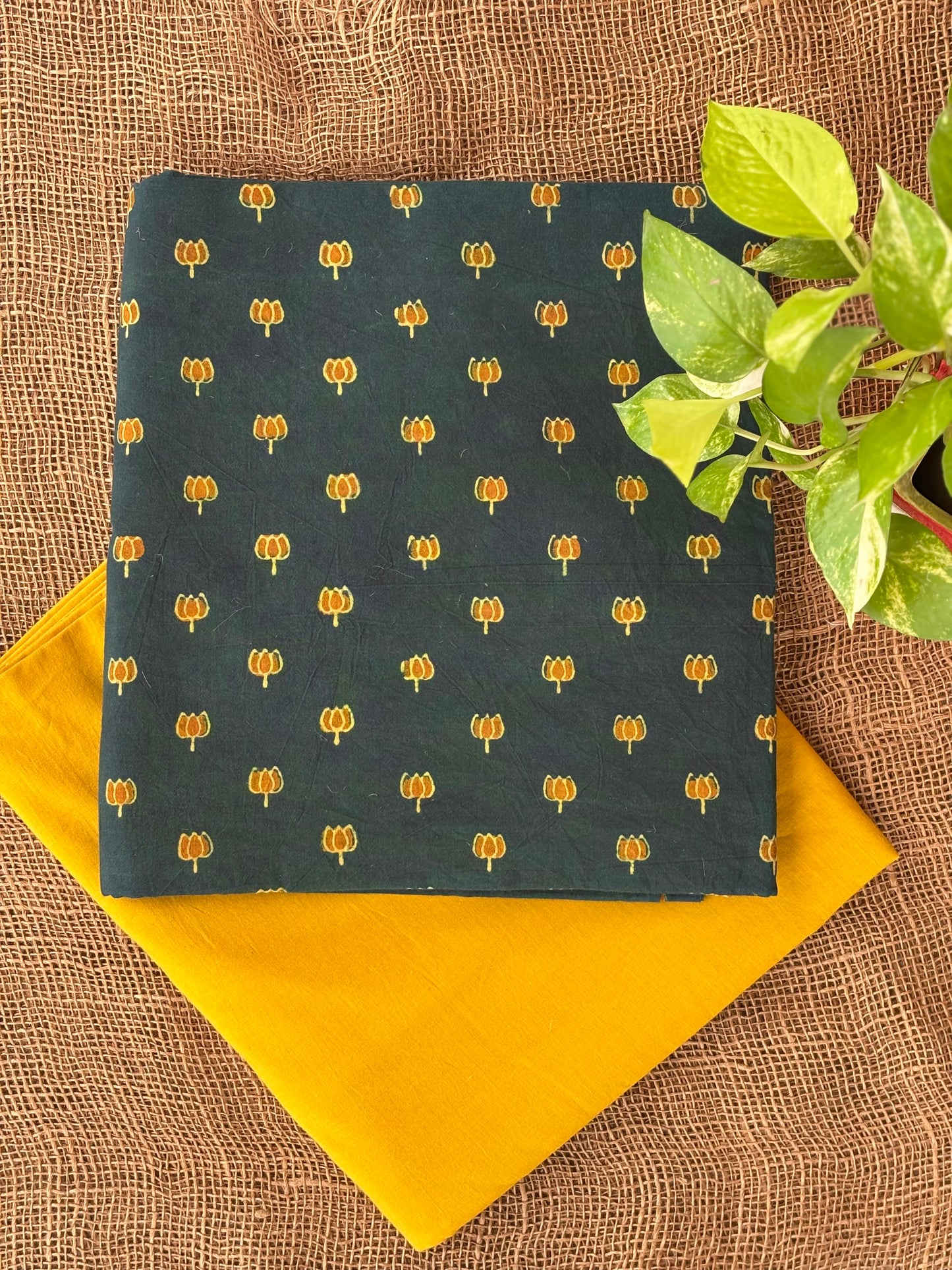 Yellow-olive lotus set