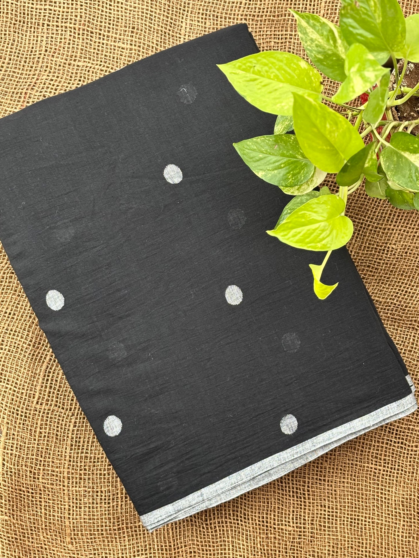 Black jamdani fabric