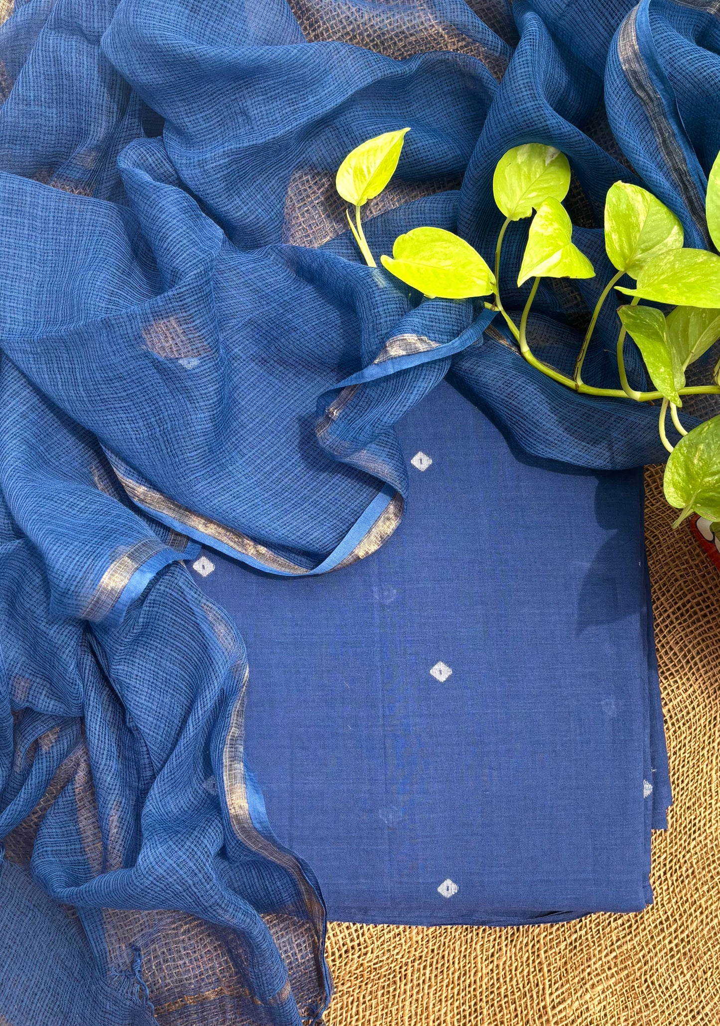 Navy blue jamdani set