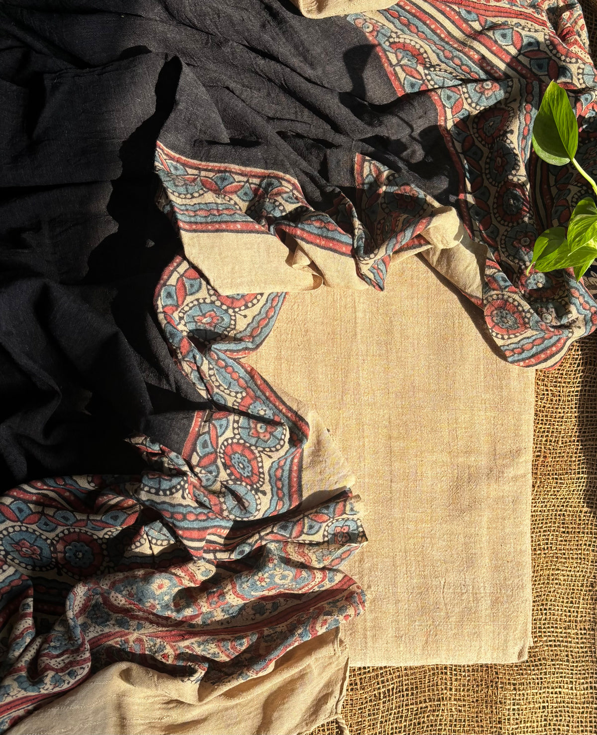Camel brown kala cotton set