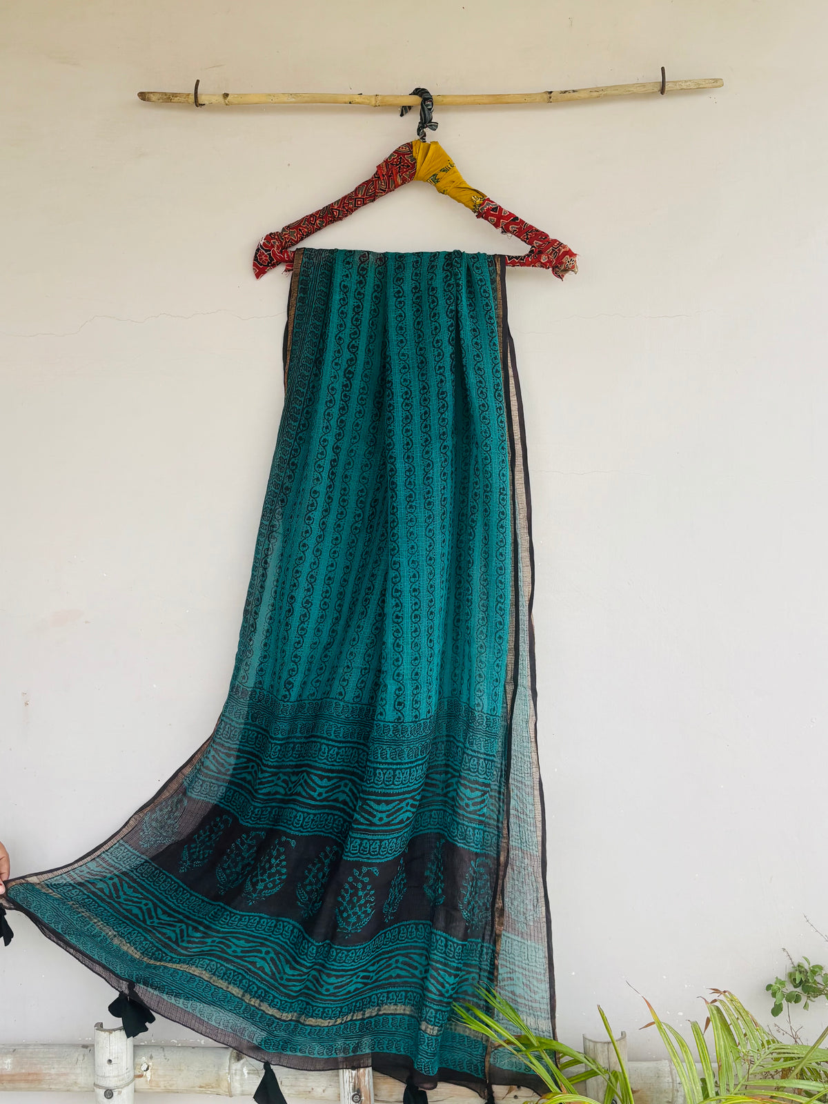 Rama green bagh print kota dupatta