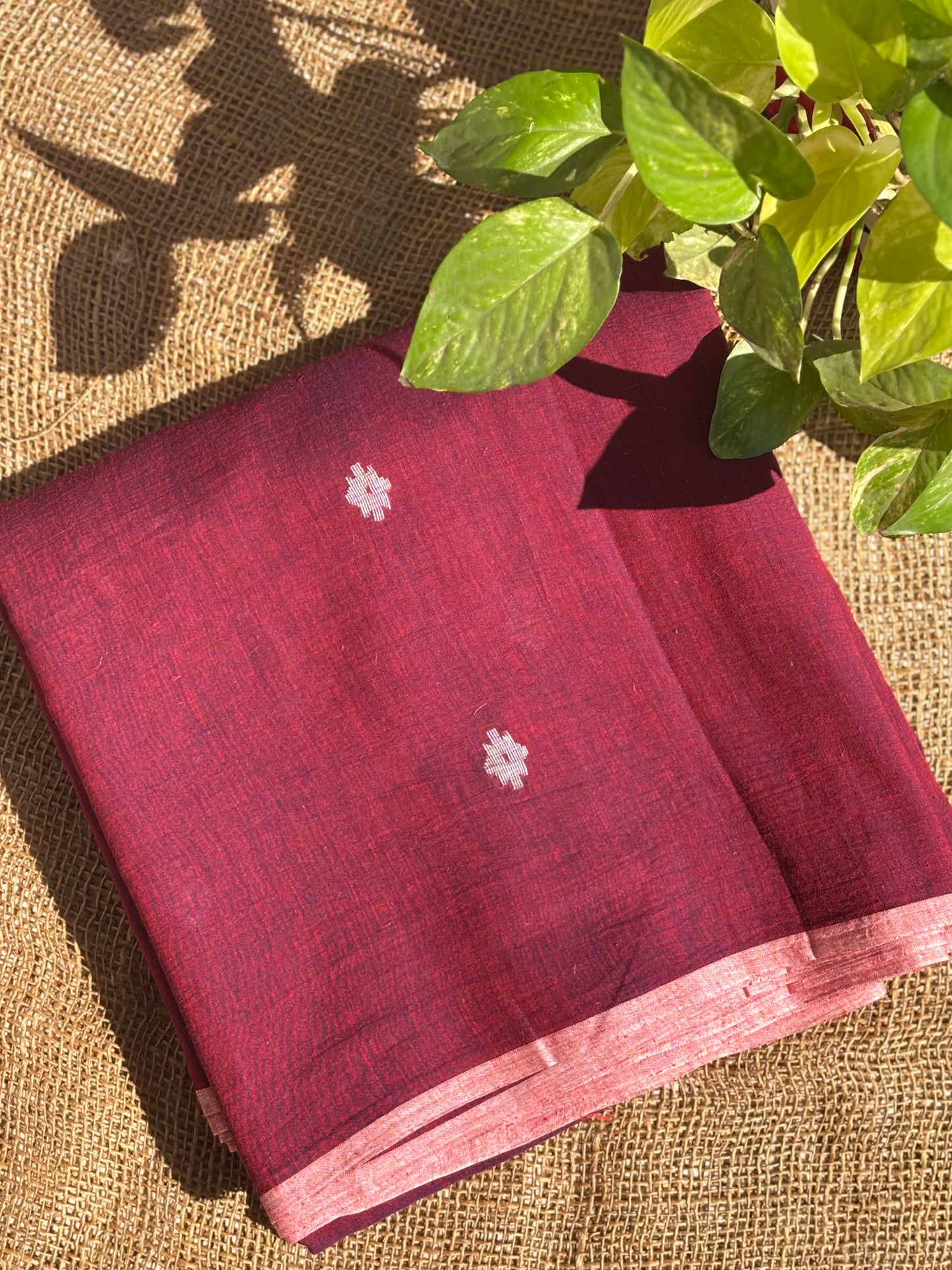 Cherry pink jamdani fabric