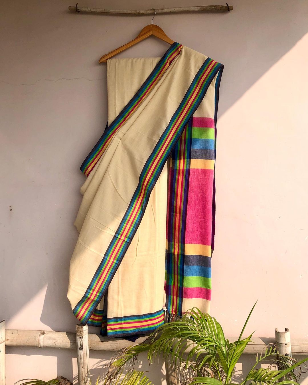 Pink Palu Khadi Saree