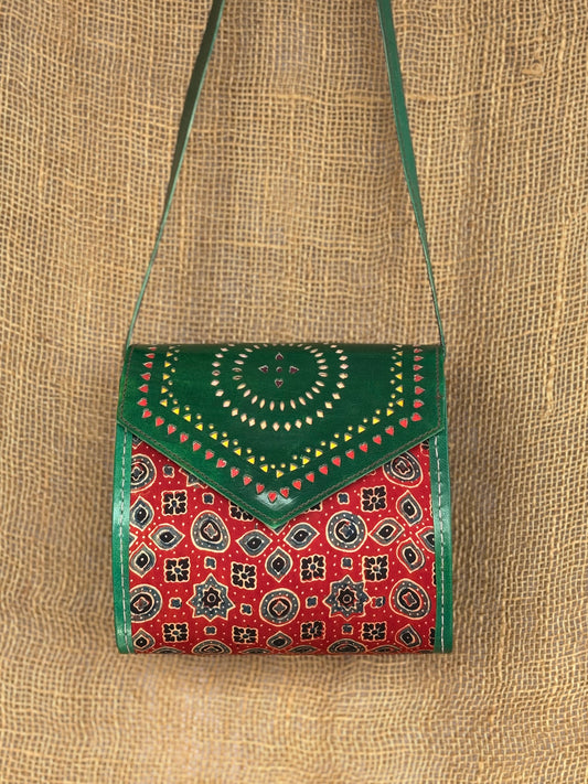 Ajrakh Red-green bag