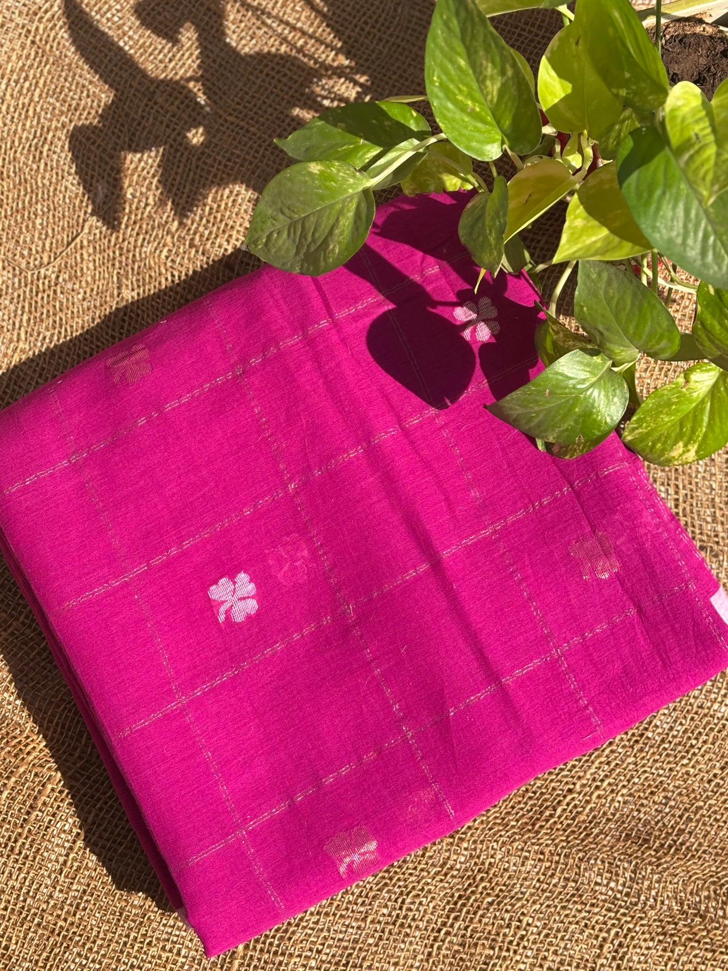 Magenta jamdani fabric