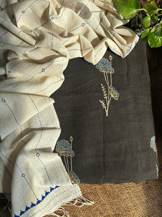 Greyish black kala cotton set
