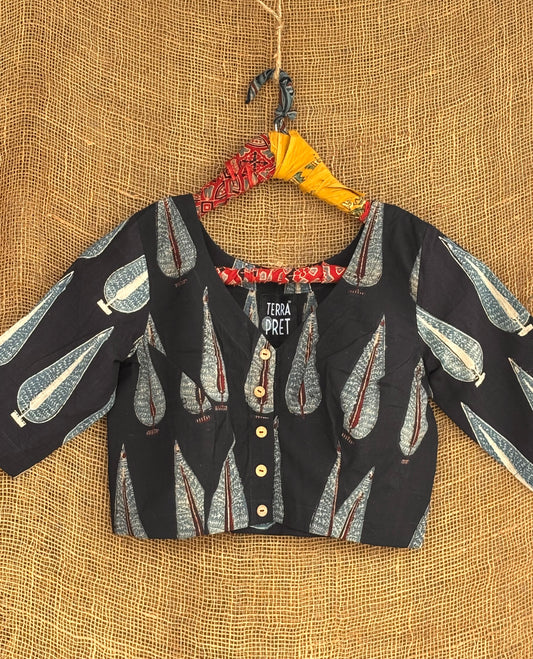 Black ajrakh blouse