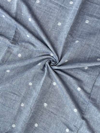 Grey polka jamdani fabric