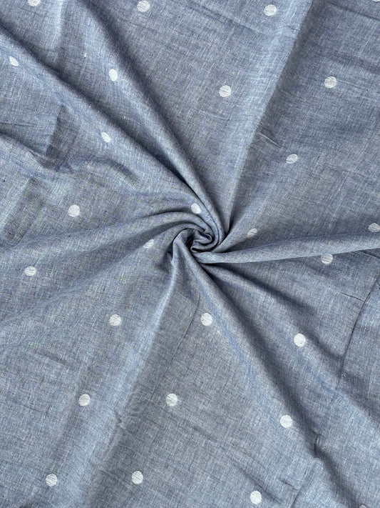 Grey polka jamdani fabric