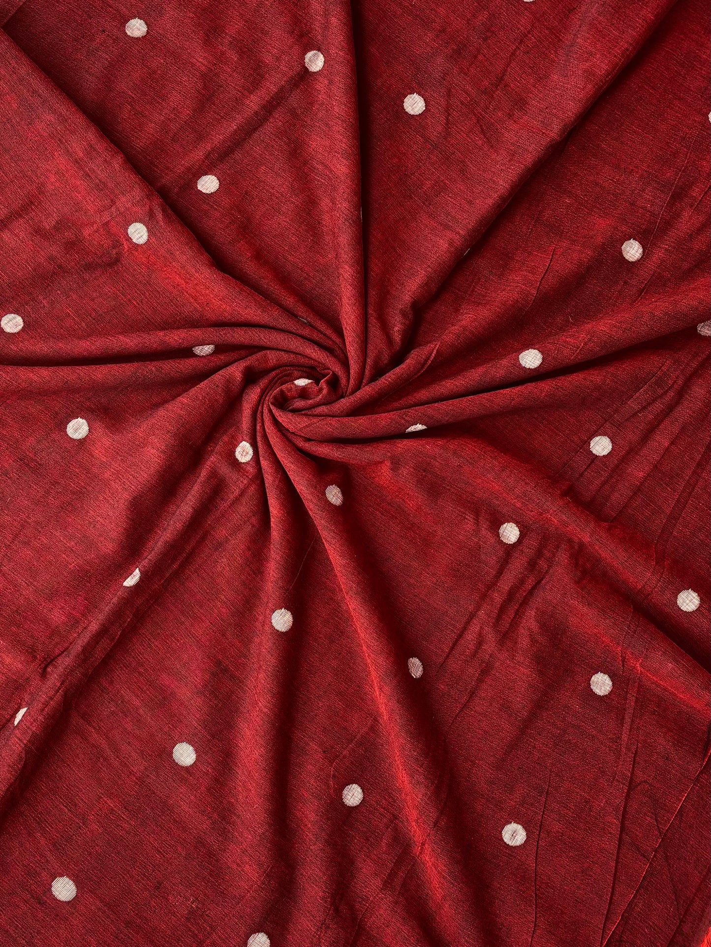 Maroon polka jamdani fabric