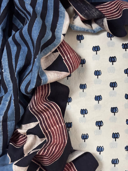 Ivory -blue lotus set