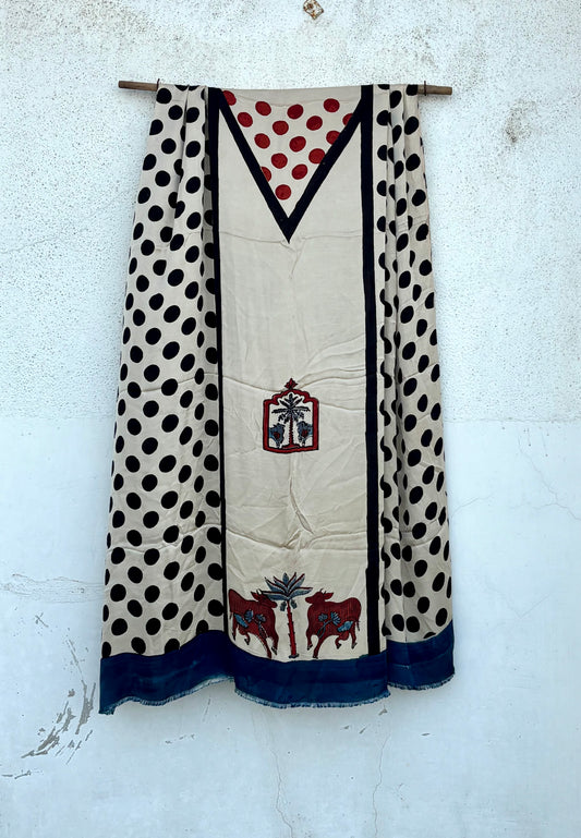 Ivory modal silk kurta fabric