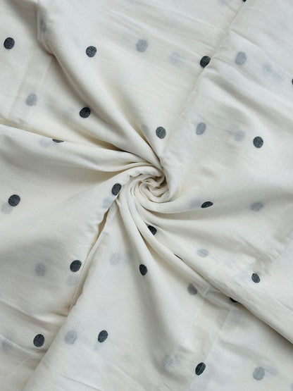 White polka jamdani fabric