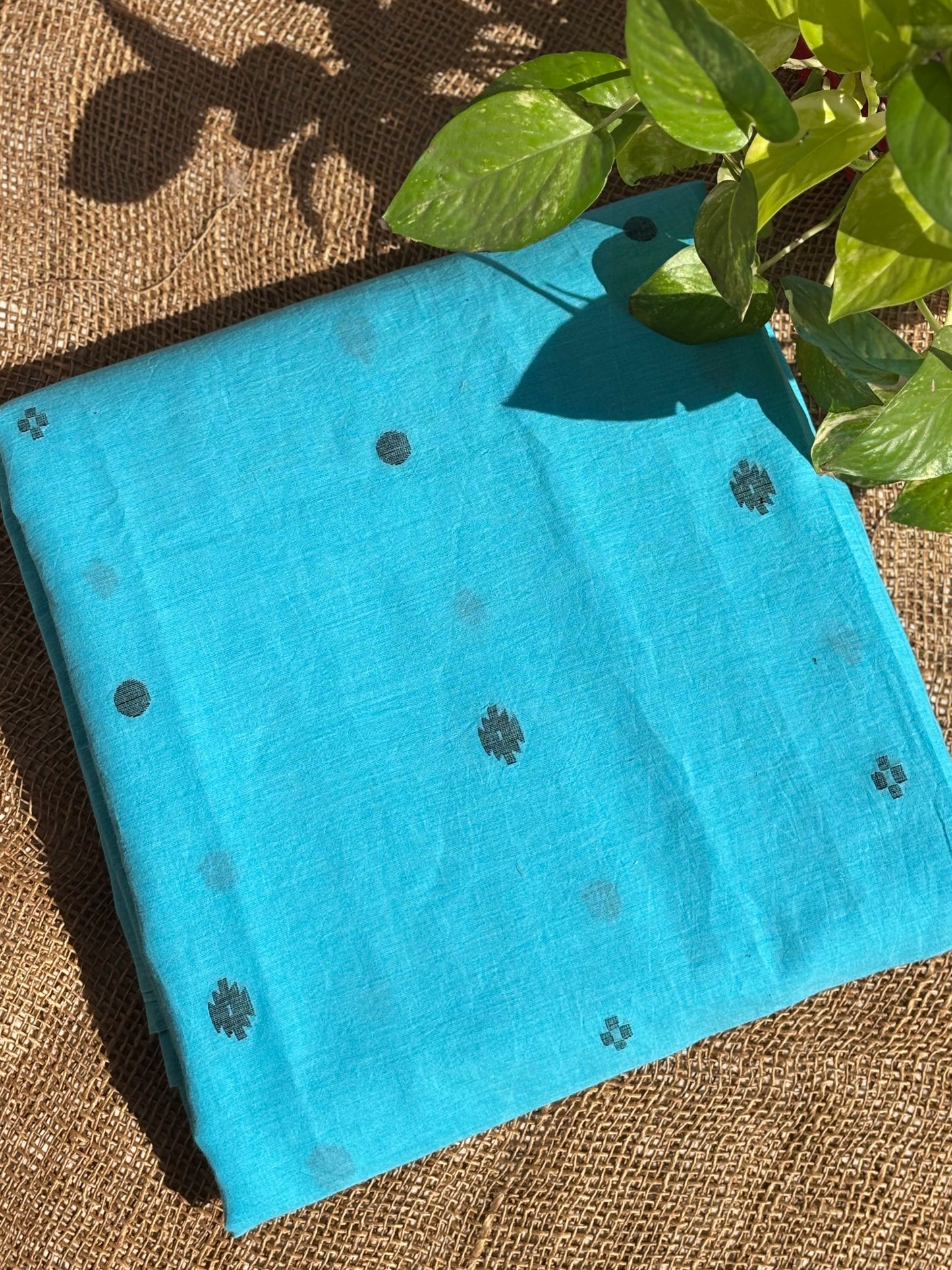 Sea blue jamdani fabric