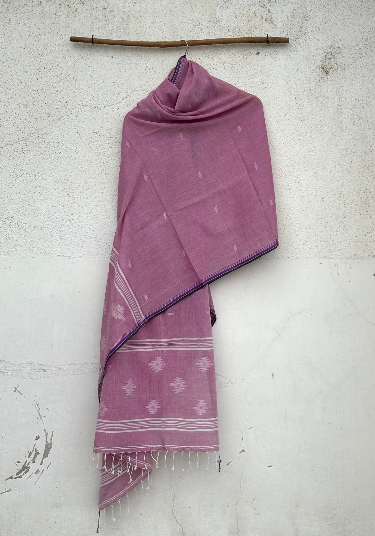 Pink mul mul jamdani dupatta