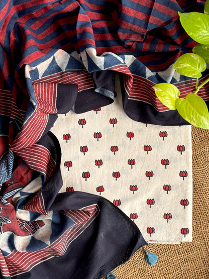 Ivory - red lotus set