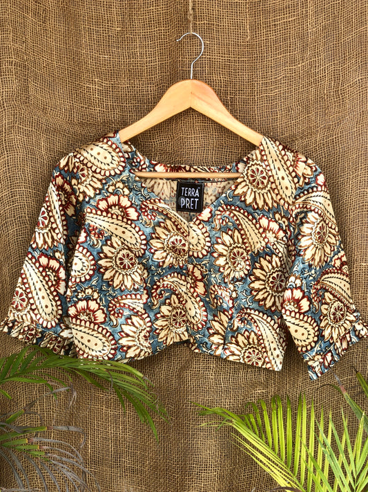 Paisley Print Ajrakh Blouse