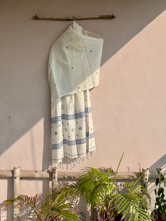 Off-White Handwoven Jamdani Dupatta