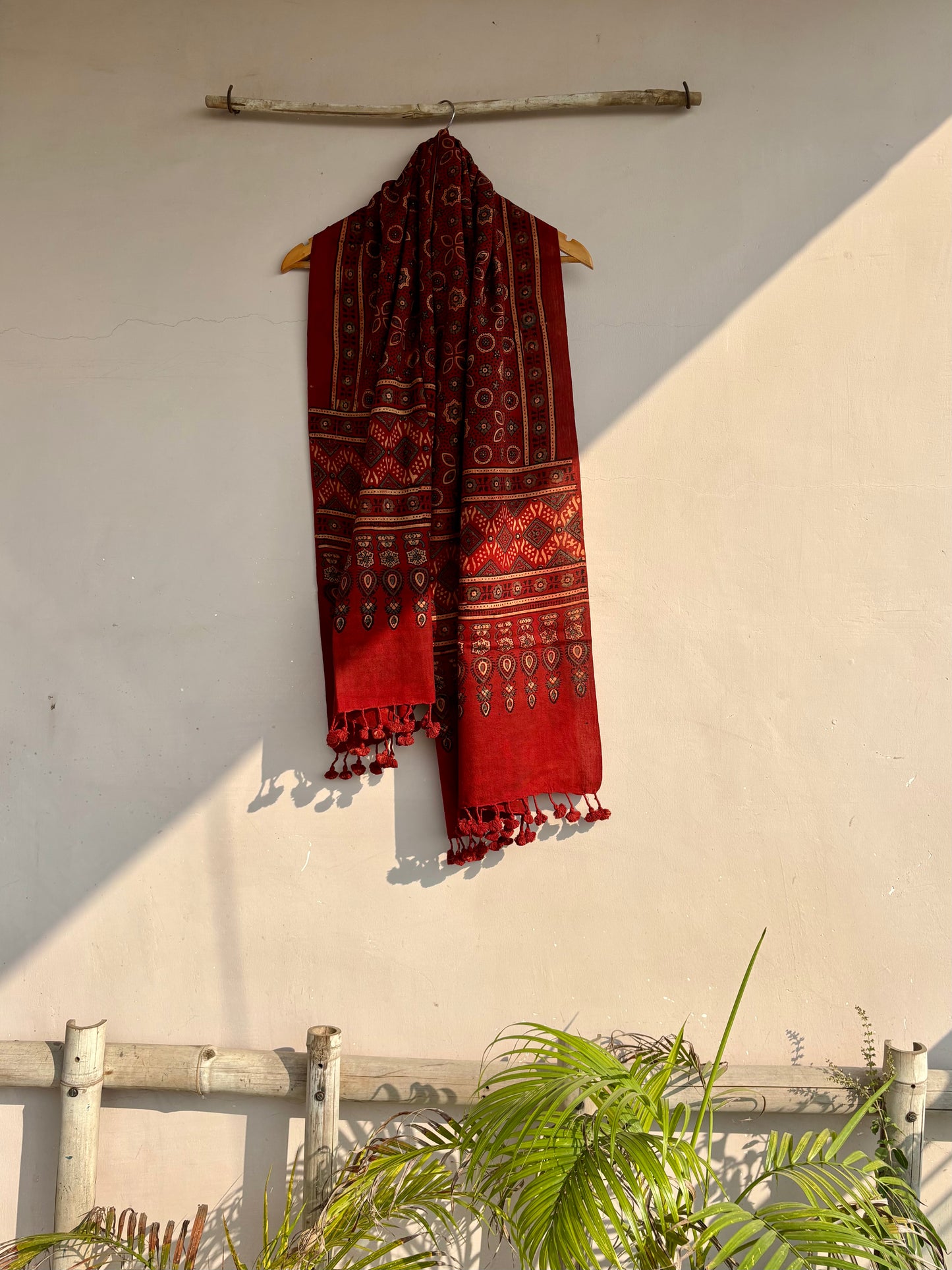 Madder Ajrakh Print Stole