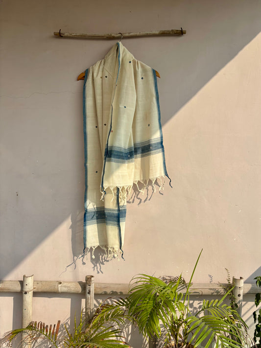 Jamdani Off-White Ponduru Khadi Stole