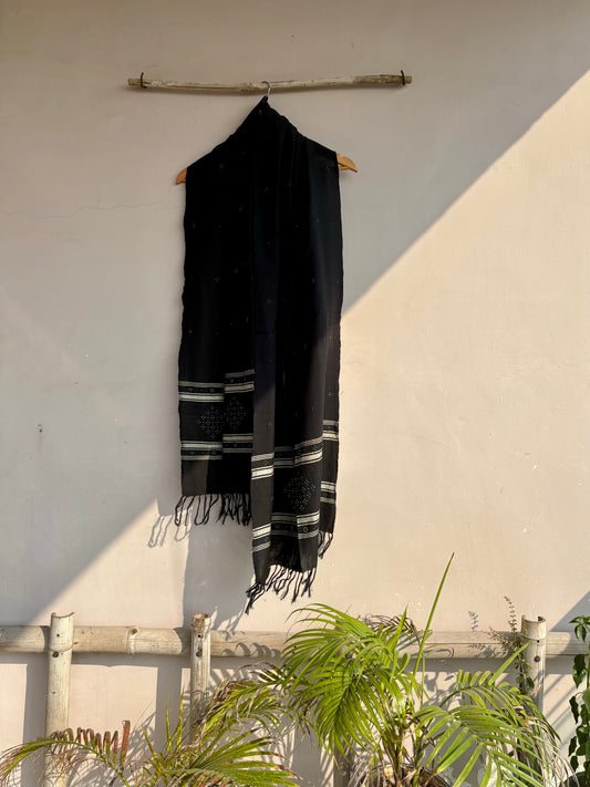 Black Handwoven Jamdani Dupatta