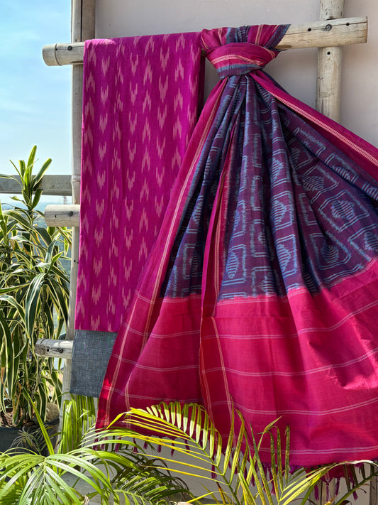 Magenta Ikat Set